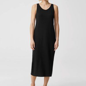 Eileen Fisher System Viscose Jersey Tank Dress, L, Black